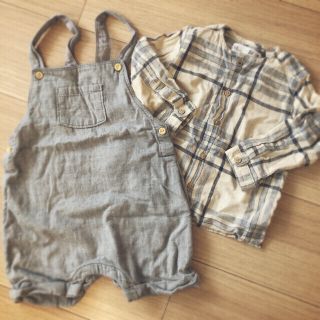 ザラキッズ(ZARA KIDS)のZARA baby H&M ザラ キッズ シャツ サロペット セット 80(シャツ/カットソー)