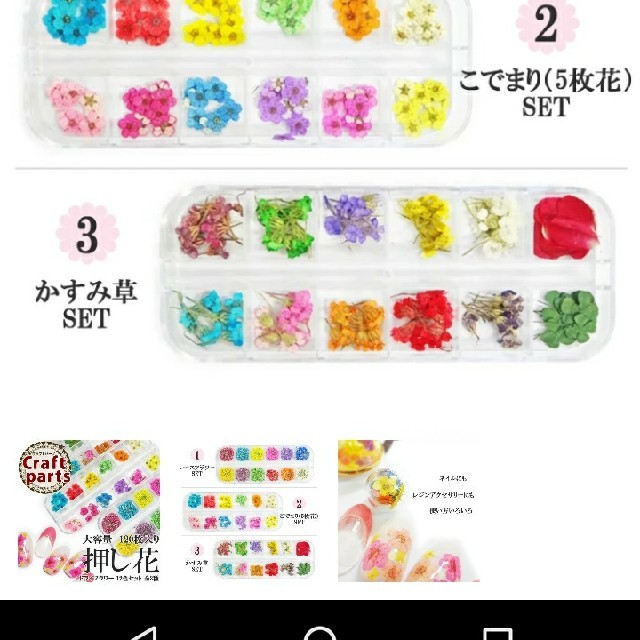 ネイル　レジン　押し花　かすみ草 コスメ/美容のネイル(ネイル用品)の商品写真