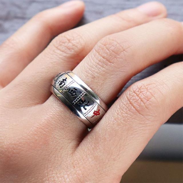 指輪 メンズ リング 麻雀牌 国士無双 360度回転 ステンレス シルバー ◎ メンズのアクセサリー(リング(指輪))の商品写真