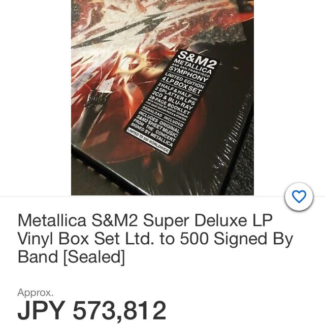 サイン入　METALLICA S&M2 SUPER DELUXE BOX SET