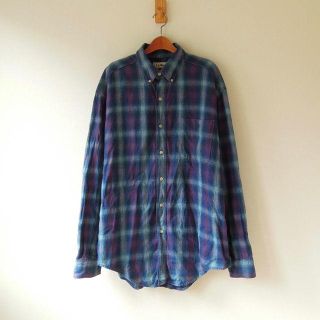 エルエルビーン(L.L.Bean)のL.L.Bean BDネルシャツ ブルー系のシャドーチェック柄（w-0526）(シャツ)