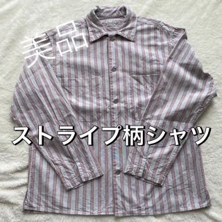 スティーブンアラン(steven alan)の【美品】StevenAlan ストライプ柄シャツ　長袖シャツ　Lサイズ　ブルー(シャツ)