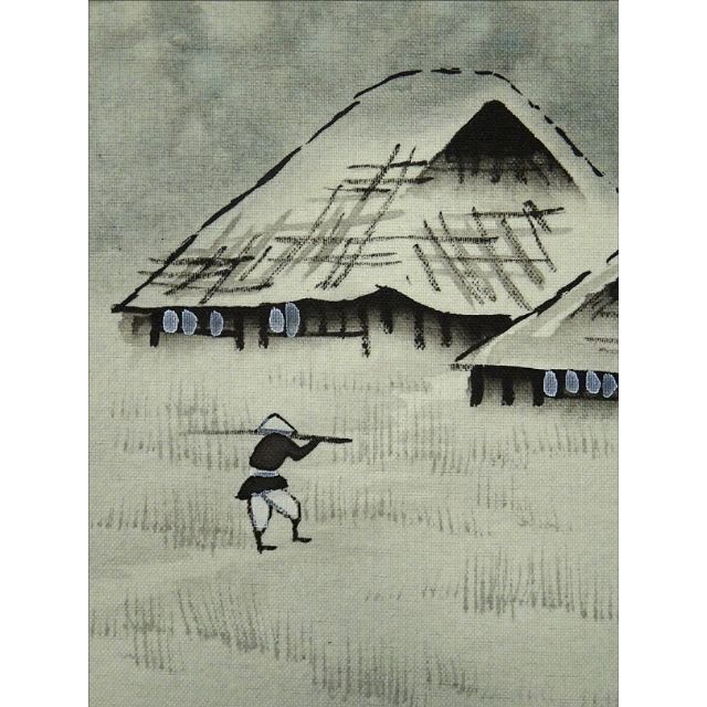 メーカー直売】 昇『水墨山水図』絹本 【模写】掛軸 肉筆 w061710