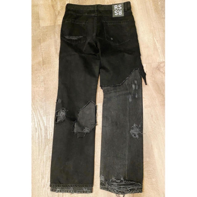 raf simons relax destroyed denim