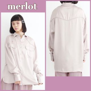 メルロー(merlot)の値下げ不可　【新品タグ付き】サテンウエスタンシャツ(シャツ/ブラウス(長袖/七分))