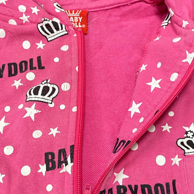 BABYDOLL(ベビードール)の(484) クラウン柄 フード付き ベスト 90cm ピンク キッズ/ベビー/マタニティのキッズ服女の子用(90cm~)(ジャケット/上着)の商品写真