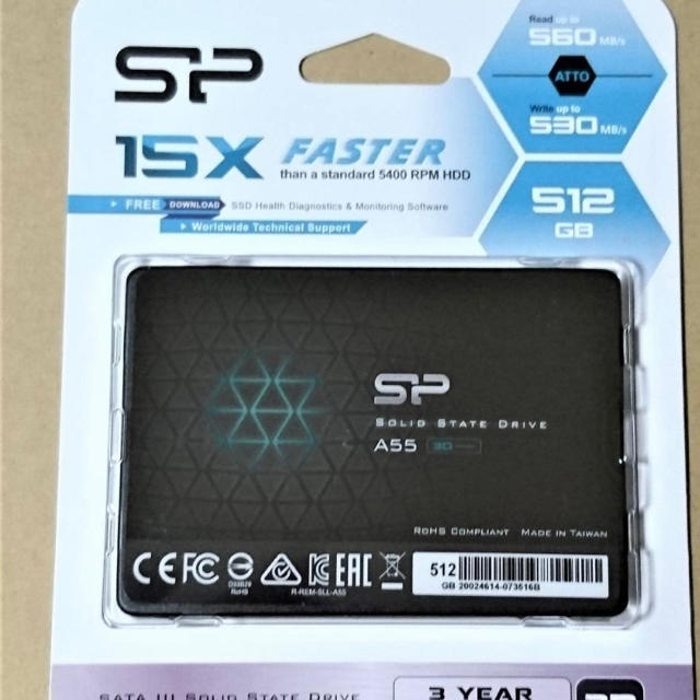 シリコンパワー 2.5インチ SSD Ace A55シリーズ 512GB   スマホ/家電/カメラのPC/タブレット(PCパーツ)の商品写真