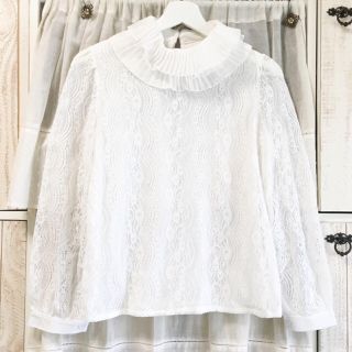 ディーホリック(dholic)のラッフルプリーツカラー♡レースブラウス(シャツ/ブラウス(長袖/七分))