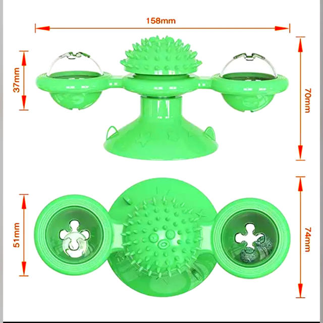 【新品＊送料無料】☆クルクル風車猫おもちゃ☆グリーン その他のペット用品(猫)の商品写真