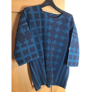 イッセイミヤケ(ISSEY MIYAKE)のHOMME PLISSE ISSEY MIYAKE格子プリントプリーツカットソー(Tシャツ/カットソー(七分/長袖))