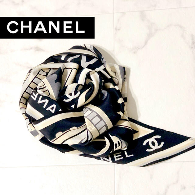 スカーフ✨超美品✨CHANEL トレイン柄 ロングスカーフ