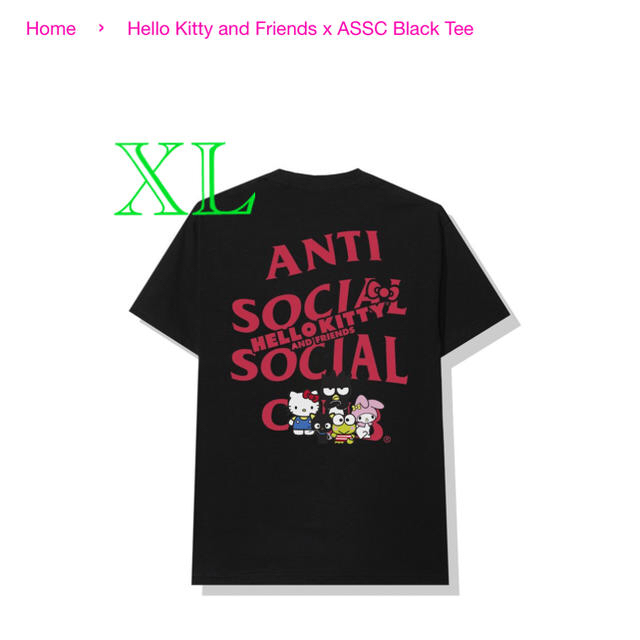 ハローキティ(ハローキティ)のanti social social club hello Kitty メンズのトップス(Tシャツ/カットソー(半袖/袖なし))の商品写真