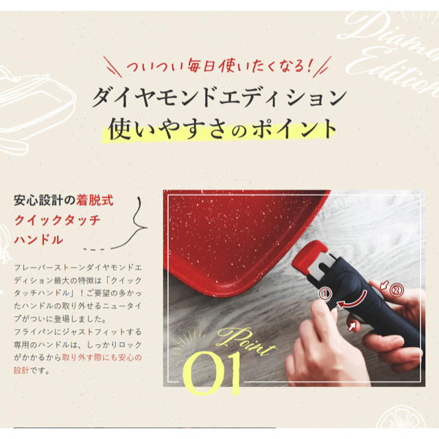 flavour(フレーバー)の新品 フレーバーストーン ダイヤモンドエディション スペシャル6点セット インテリア/住まい/日用品のキッチン/食器(鍋/フライパン)の商品写真