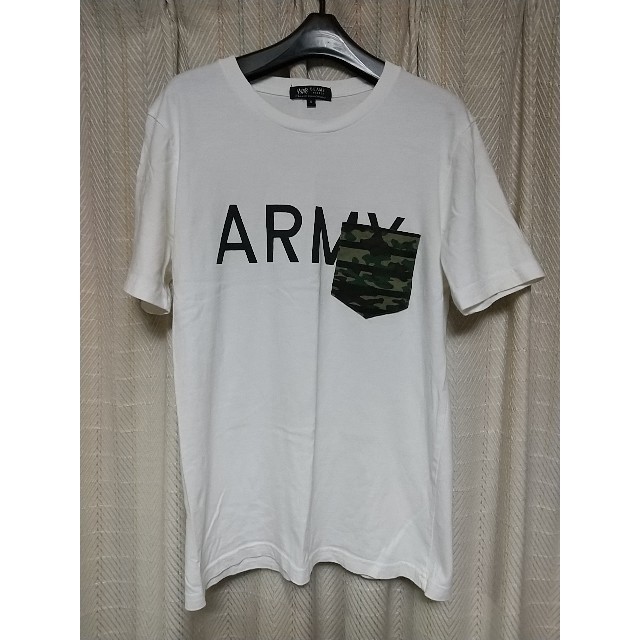 BEAMS(ビームス)のBEAMS HEART ARMY ロゴ ポケット 半袖 Tシャツ Ｓサイズ 白 メンズのトップス(Tシャツ/カットソー(半袖/袖なし))の商品写真