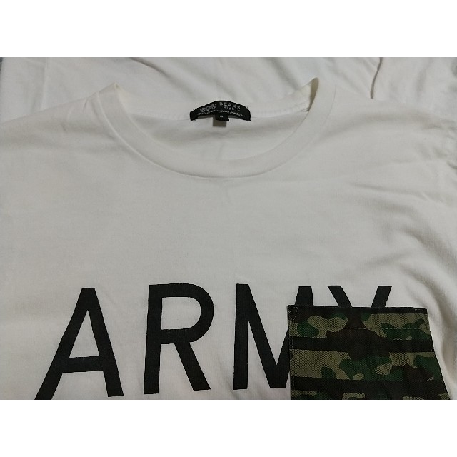 BEAMS(ビームス)のBEAMS HEART ARMY ロゴ ポケット 半袖 Tシャツ Ｓサイズ 白 メンズのトップス(Tシャツ/カットソー(半袖/袖なし))の商品写真