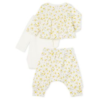 プチバトー(PETIT BATEAU)の最終値下げ!【PETIT BATEAU】ウール＆コットン 3点セット ロンパース(ロンパース)