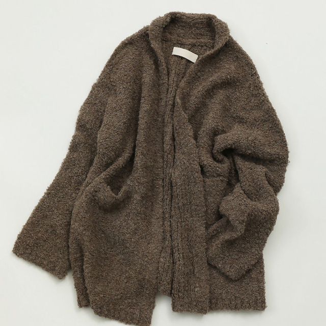 TODAYFUL(トゥデイフル)のトゥデイフル   ブークレニットカーディガン　モカ定価30250円　2019AW レディースのトップス(カーディガン)の商品写真