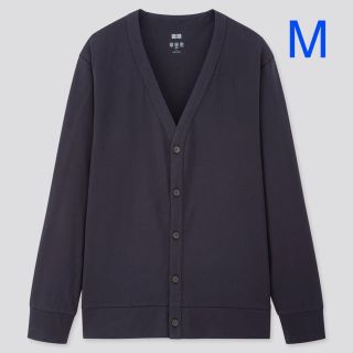 ユニクロ(UNIQLO)のユニクロ MEN エアリズム UVカットカーディガン M／ネイビー 新品！(カーディガン)