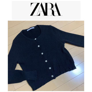 ザラ(ZARA)のZARA カーディガン　ビジュー　アンゴラ混(カーディガン)