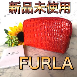 フルラ(Furla)のFURLA クロコ型押し　ミニポーチ(ポーチ)