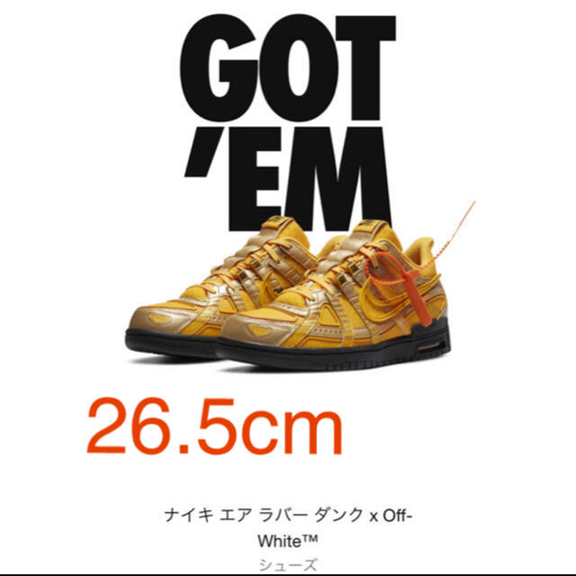 NIKE off-white ラバーダンク 26.5cmラバーダンク