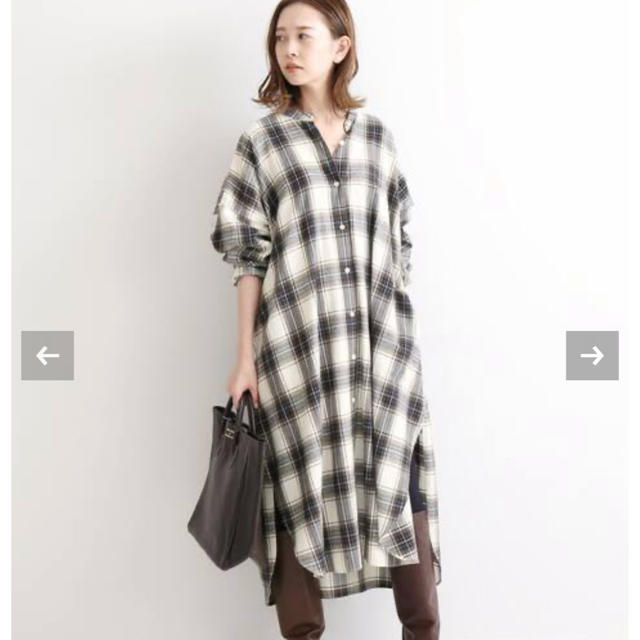 ワンピースIENA 19AW  チェックネルシャツワンピース　美品　イエナ