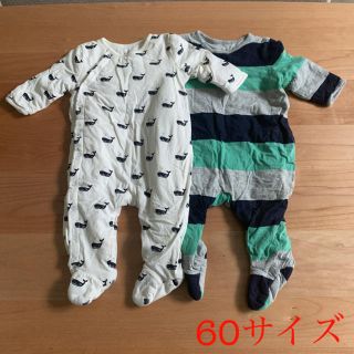 ベビーギャップ(babyGAP)の10/20まで！　Baby GAP ロンパース カバーオール 60 2つセット(カバーオール)