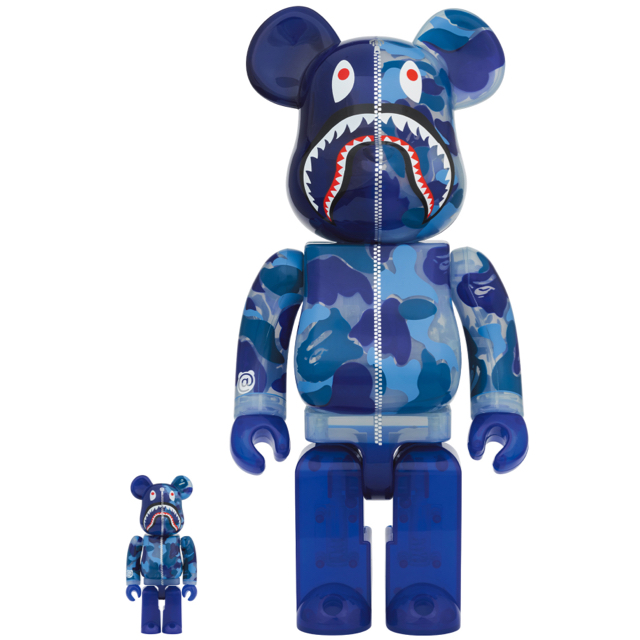 BE@RBRICK CLEAR ABC CAMO SHARK 100％ 400％のサムネイル