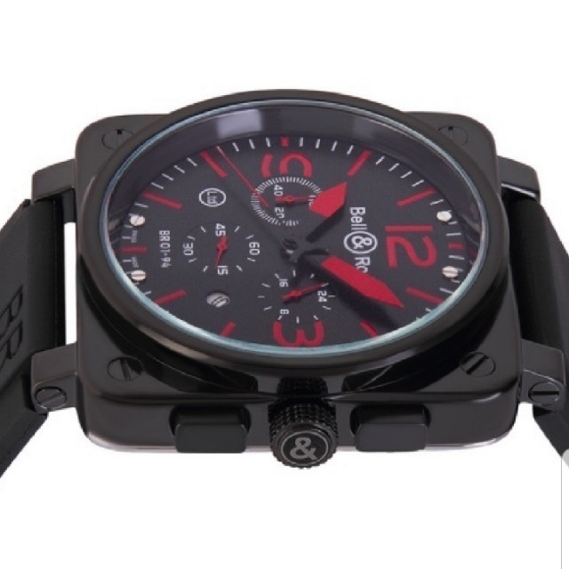 Bell & Ross(ベルアンドロス)の売り切り価格！Bell&Ross ベル&ロス 風　時計　クロノグラフ メンズの時計(腕時計(アナログ))の商品写真