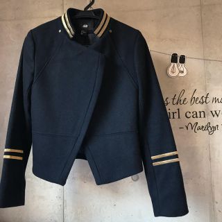 エイチアンドエム(H&M)のカッコイイ濃紺ショートジャケット(ライダースジャケット)