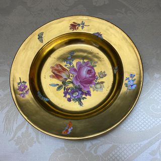 マイセン(MEISSEN)の★御専用【アンティーク マイセン】金地色花絵図皿(食器)