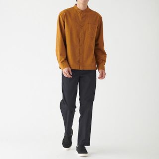 ムジルシリョウヒン(MUJI (無印良品))の【無印】撥水ストレッチチノテーパードパンツ ＸＳ 黒(チノパン)