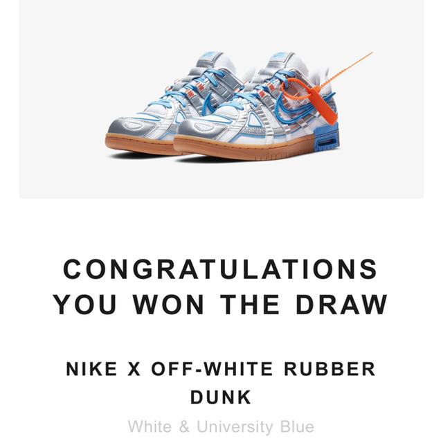 OFF-WHITE NIKE RUBBER DUNK BLUE / 27.5cm