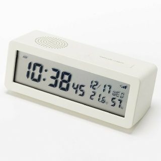 ムジルシリョウヒン(MUJI (無印良品))の■新品■  無印良品デジタル電波時計(大音量アラーム機能つき)／ホワイト(置時計)