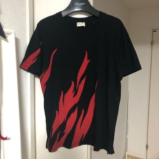 サンローラン(Saint Laurent)のsaint laurent Tシャツ XS フレイム ファイヤーパターン (Tシャツ/カットソー(半袖/袖なし))