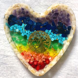 チャクラ❃︎虹色ハートプレート🌈✨(インテリア雑貨)