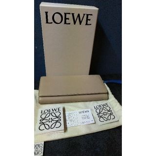 ロエベ(LOEWE)の★かちわりさん専用❗LOEWEナッパレザー製外小銭入長財布グレー×スカイブルー(財布)