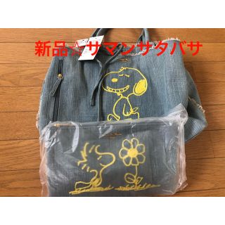 サマンサタバサ(Samantha Thavasa)の新品☆サマンサタバサデラックス×スヌーピー　コラボデニムトート(トートバッグ)