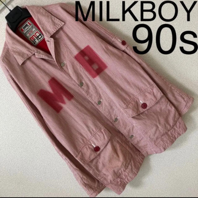 90s◆MILKBOY ミルクボーイ◆ヒッコリー MB カバーオール ジャケット