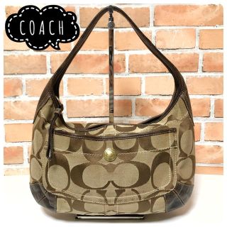 コーチ(COACH)のCOACH コーチ ハンドバッグ ライトブラウン シグネチャー キャンバス(ハンドバッグ)