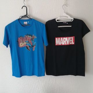 マーベル(MARVEL)のマーベルTシャツ2枚セット　黒/青(Tシャツ/カットソー(半袖/袖なし))