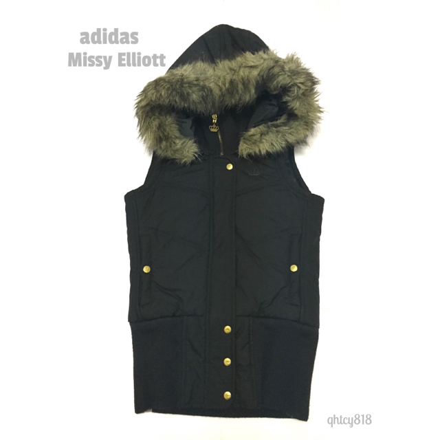 【美品】adidas×Missy Elliottダウンベスト黒34