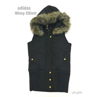 アディダス(adidas)の【美品】adidas×Missy Elliottダウンベスト黒34(ダウンベスト)