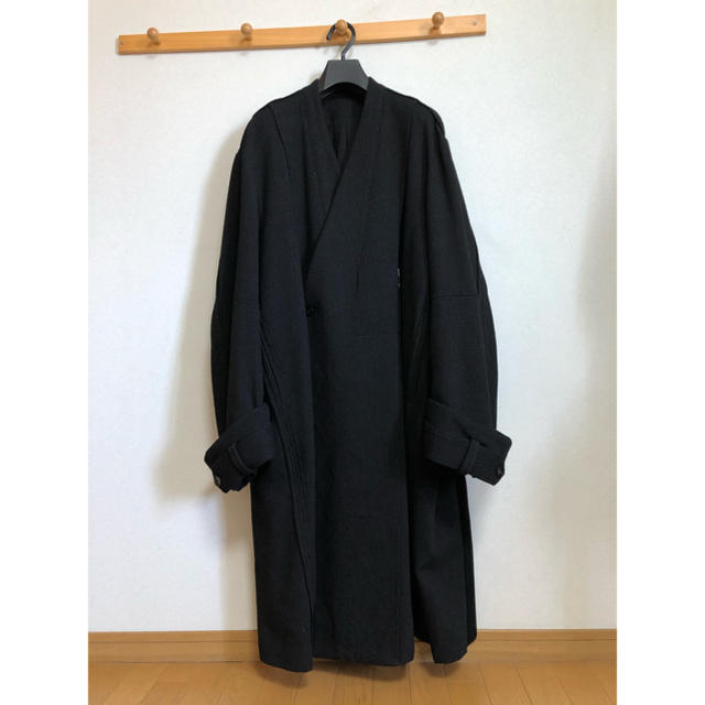 essay 16aw Oversized collar less coat S