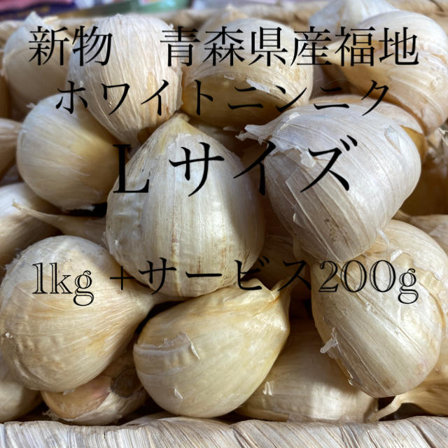 新物青森県産福地ホワイトニンニク　Ｌサイズ1200g 食品/飲料/酒の食品(野菜)の商品写真