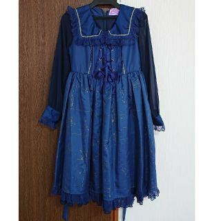 アンジェリックプリティー(Angelic Pretty)のアンジェリックプリティ☆Twinkle Sky ワンピース 紺 ネイビー(ひざ丈ワンピース)