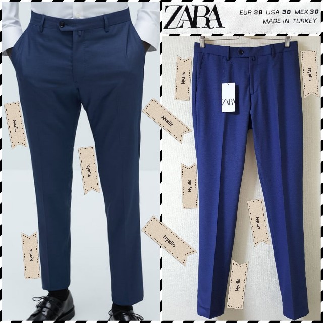 ZARA(ザラ)のZARA MAN★新品タグ付き★ブルー★セットアップ★スーツ★ブレザー★パンツ メンズのスーツ(セットアップ)の商品写真