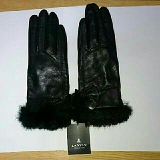 ランバン(LANVIN)のLANVIN羊革ファー付き手袋(手袋)