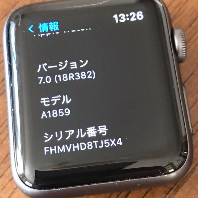 Apple Watch(アップルウォッチ)のApple Watch series3 GPS42mmスペースグレイアルミニウム スマホ/家電/カメラのスマートフォン/携帯電話(その他)の商品写真