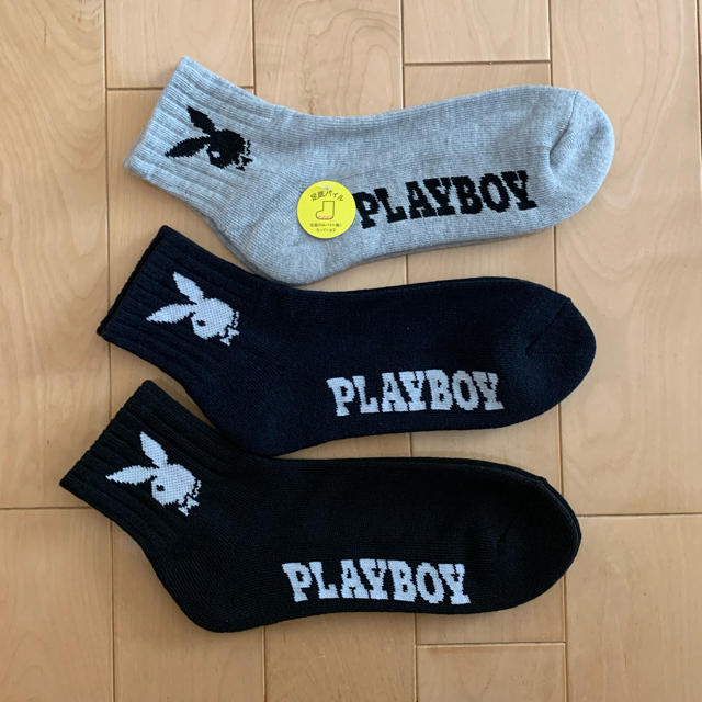 PLAYBOY(プレイボーイ)のPLAY BOY  靴下  3足セット レディースのレッグウェア(ソックス)の商品写真